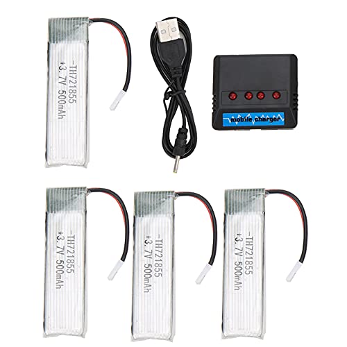 4pcs 500mAh Lipo Tery 3.7V 25c con Kit - Ideal para Autos RC, Drones y Más