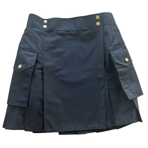 Womens 19 Inch Length Cotton Utility Skirt Black 14 US4