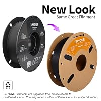 ERYONE Matte PLA 3D Drucker Filament 1.75mm, Maßgenauigkeit +/- 0.03 mm, 1 kg 1 Spule, Matte Schwarz – Ansicht 3