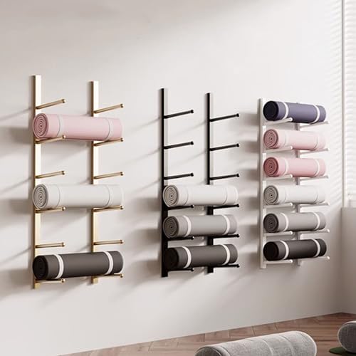 Support de rangement mural en métal pour tapis de yoga, rouleau en mousse, pour la maison, la salle de sport, l'école, le commerce – Support mural pour équipement d'entraînement