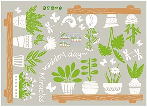 Fensterfolie Aufkleber mit Blumentopf, dekorative Folie, Fensteraufkleber,...