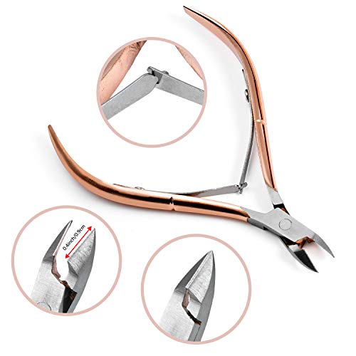 Jolintek Nagelhautentferner Set, 3pcs Nagelhautzange mit Nagelhautschieber, Edelstahl Nagelzangen Set Maniküre und… – Bild 4