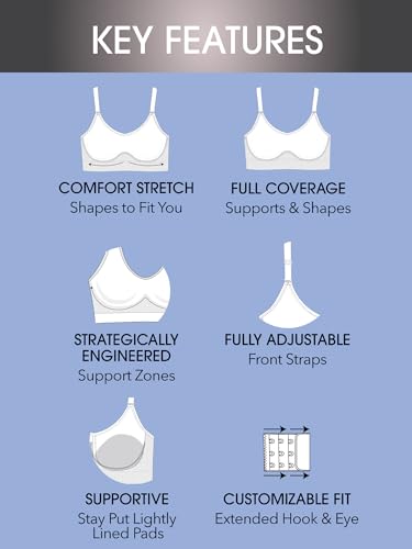 Fruit of the Loom Women's 2-Pack Stretch Wireless Bra w/Built in Pads 6