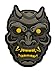 Patch Hannya Mask Monster Samurai Morale Tactical Hook & Loop 3D PVC Black Gold 3.5