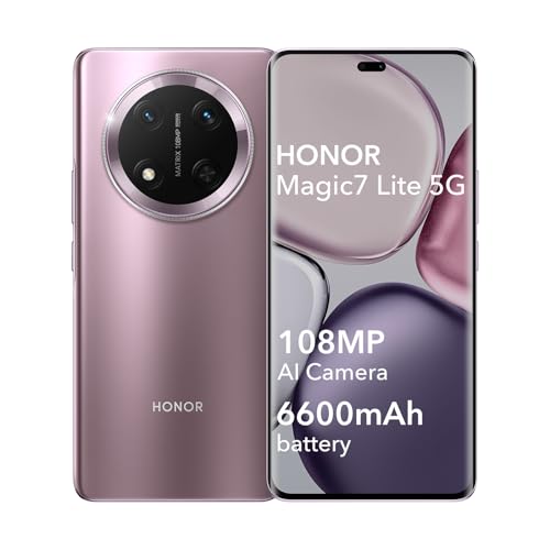 HONOR Magic7 Lite 5G Smartphone 8GB 256GB, Pantalla Curva AMOLED de 6,78' 120Hz, Cámara de 108MP, Android 14, Dual Sim, Google Play, NFC, Violeta