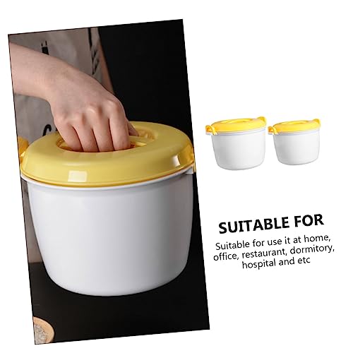 RORPOIR 2pcs Thermal Microwave Pressure Cooker Pasta Cooker Pot Soup Bowl Rice Plastic Large+Small Travel - Thumbnail 4