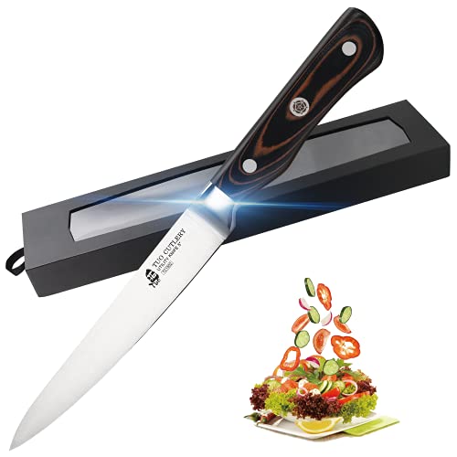 Tuo Kitchen Utility Knife-5 Inch All Purpose Cooking Knife-German Stainless Steel Small Chef Knife-G10 Ergonomic Handle With Gift Box-Legacy Series #TOP26