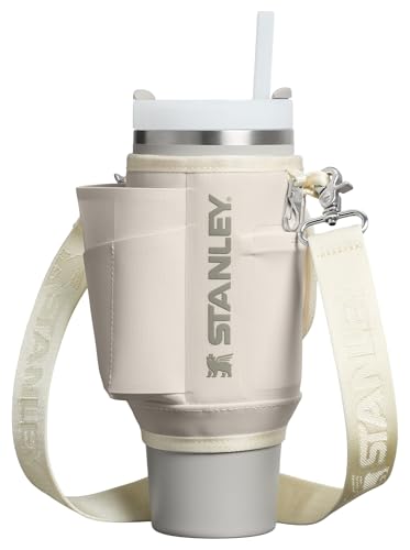 STANLEY All Day Quencher Carry All for 30 oz Tumbler with Handle | Crossbody Bag with Phone Holder Pocket, Card Sleeve & Detachable Strap | Water Bottle Carrier Bag | BPA-Free | Cream