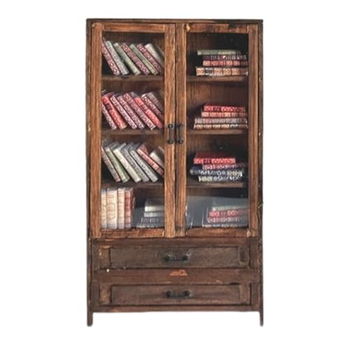 Mini librería para agitar | Librería sensorial de madera 3D | Juguete antiestrés para niños, casa de muñecas, escritorio y relajación | Libros colocados al azar