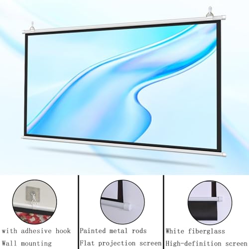 Pantalla de proyección manual 4K HD 72 pulgadas 16:9 miniatura 3