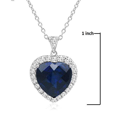 Amanda Rose Collection Heart of the Ocean Pendant Necklace in Sterling Silver (12ct tw) 18 Inch Sterling Silver Chain |Lab Created Ruby or Lab Created Sapphire | Gifts for women4