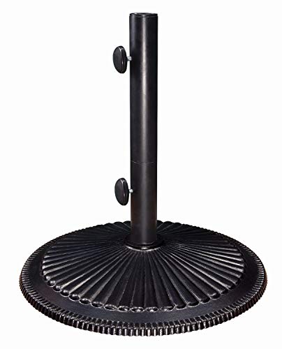 SimplyShade Coral Free-Standing 50 Pound Cast Iron Patio Umbrella Base, Black
