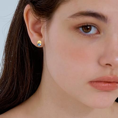 Image of 925 Sterling Silver Dog Earrings Cute Animal Puppy Stud Earrings Dog Jewelry Gifts for Women Girls Pet Lover Hypoallergenic Earrings for Sensitive Ears