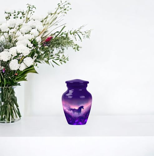 Image of Horse Urn for Ashes for Women - Small Urns for Human Ashes Keepsake - Cremation Urns for Adult Male Dad - Mini Urn for Infant (Size:- 3 inch 2Pcs)