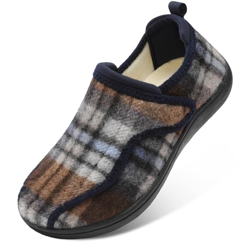 Joinfree Women Men House Slippers Indoor Slip On Wide Fit Diabetic Shoes Adju...