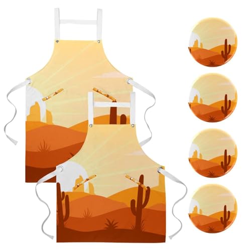 Tablier de cuisine pour restaurant anti-taches avec 4 broches incluses