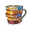 Painted Book Mug, Novelty 3d Painted Books Coffee Mug, Unique Books Stack Coffee Cup, Collection Gifts For Literature Lovers