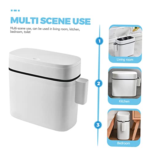 Caneca de basura rectangular plástica blanca 10L miniatura 3
