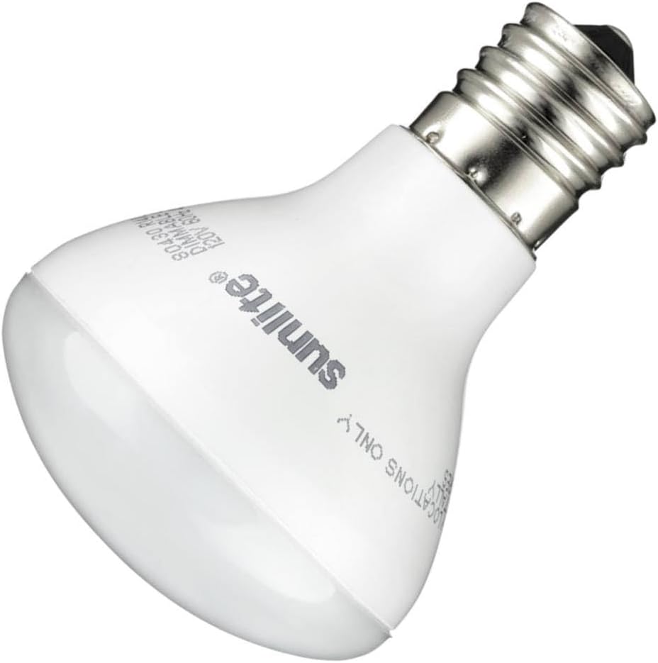 Sunlite 80425 LED R14 Mini Reflector Floodlight Light Bulb, 4 Watts (25W Equivalent), 250 Lumens, Intermediate (E17) Base, Dimmable, ETL Listed, 3000K Warm White, 1 Count