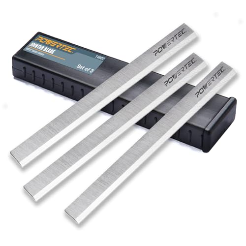 POWERTEC 8 Inch Jointer Blades for Powermatic PJ882, Delta 37-350, 37-365X, 37-350A, 37-380, 37-877, 37-680, 37-680X, DJ-20 Jointer, Replacement for 37-355 & 6296046 Jointer Knives, Set of 3 (148070)