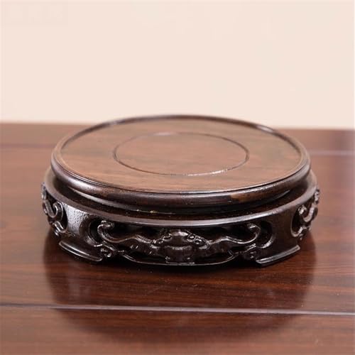 Support pour bonsaï en ébène sculpté de style traditionnel | Taille XS