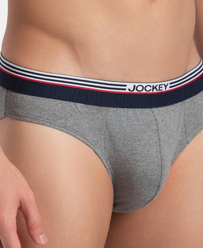 Image of Jockey US49 Men Super Combed Cotton Solid Brief with Ultrasoft Waistband