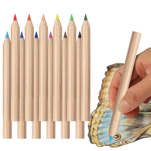 Lápices de 12 colores para estudiantes - pigmentos vibrantes Art Crayons, tintes duraderos para aprender, papelería amigable para niños | Kit de dibujo para niños, estudiantes, amigable scho