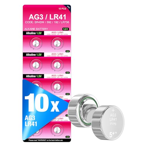 5 Plus 10 PCS LR41 AG3 392 192 SR41SW L736 LR736 Battery 1.5V Button Coin Cell Batteries Used in Many Small Electronics, Watch, Calculators, Toys