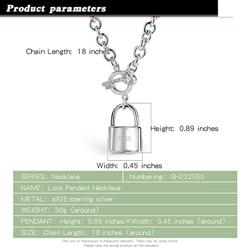 Women 925 Sterling Silver Key Lock Pendant Necklace Fashion Solid Silver Rolo Chain Charm Choker Accessories Fine Jewelry Gift4