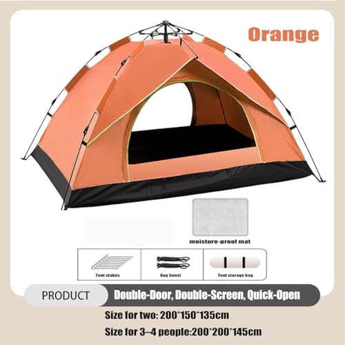 Carpa de camping naranja de armado rápido para 1 persona miniatura 2