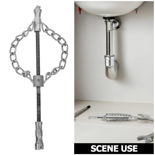 Cadena desincrustante para desatascos de tuberías, 16 mm, doble cadena resistente para limpieza de cañerías de PVC y desagües de inodoro, herramienta industrial para mantenimiento de alcantarillas miniatura 3