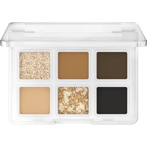 Catrice Tiny Treasures Eyeshadow Palette, Lidschatten, Nr. 010, Braun, 6 Braun-Töne, schimmernd, glitzernd, vegan, ohne Mikroplastikpartikel, Nanopartikel frei, ohne Parfüm, 1er Pack (4.2g)