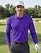 MAGNIVIT Men's Outdoor Sport Performance Polo Long Sleeve Summer Shirt Work Tctical Top Tee Shirt Purple 2XL