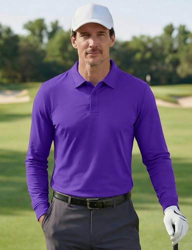 Image of MAGNIVIT Men's Polo Shirts Long Sleeve Quick Dry Tactical Polo Shirts | Breathable,Moisture Wicking,Golf,Casual,Work,Outdoor