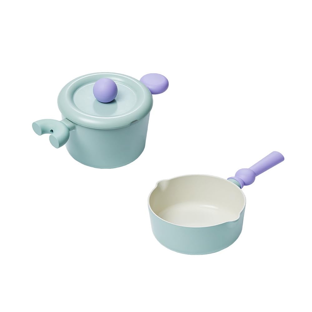 Neoflam Better Finger Cookware Set - Min, 3-Piece Ceramic Coating Kitchen Pot and Wok