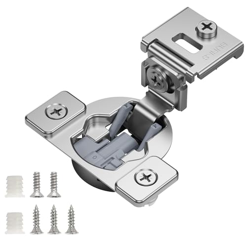 Burks Hinges 30 Pack 1 1/4 Overlay Soft Close Hinges for Kitchen Cabinets - Stainless Steel Anti-Rust Self Closing Concealed Hinges Installation Instruction and Screws Included