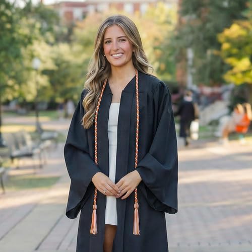 Image of GraduationMall Graduation Honor Cord 68 inch OrangeWhite