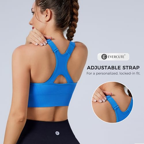 Image of Evercute High Impact Sports Bras for Women 3 /4 /5 Pack, Adjustable Straps Padded Supportive Seamless Racerback Running Bras
