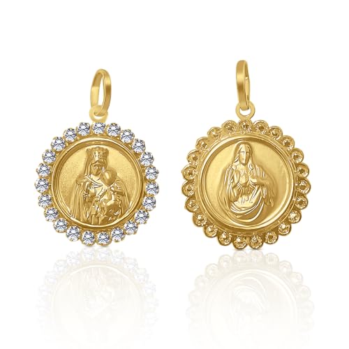 Médaille scapulaire Vierge du Carmen en or à porter au quotidien