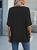 Famulily Women's Summer T Shirt Short Sleeve Top Casual V Neck Black Tee Shirt for Women Loose Fitted (XXL, Black) #4
