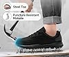 DYKHMILY Lightweight Steel Toe Caps Shoes for Men Work Safety Trainers Breathable Work & Utility Footwear Sneakers Construction Shoes (Black,10 UK) #2