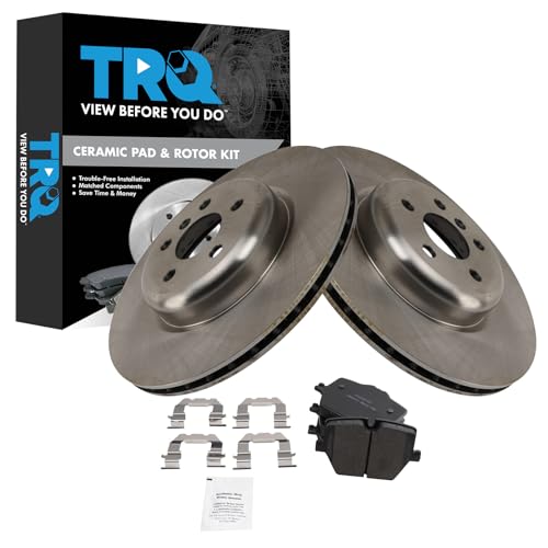 Image of TRQ Rear Brake Pad and Rotor Set Ceramic Compatible with 2019 BMW 330i 330i xDrive Z4 2020 M340i M340i xDrive Z4 2021 Z4 Toyota GR Supra