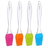 X-Chef Silicone Basting Pastry Brushes for Cooking Baking BBQ, Kitchen Brush for Food Butter Grilling Sauce, Heatproof, Dishwasher Safe Flexible Easy Clean, BPA Free, Set of 4