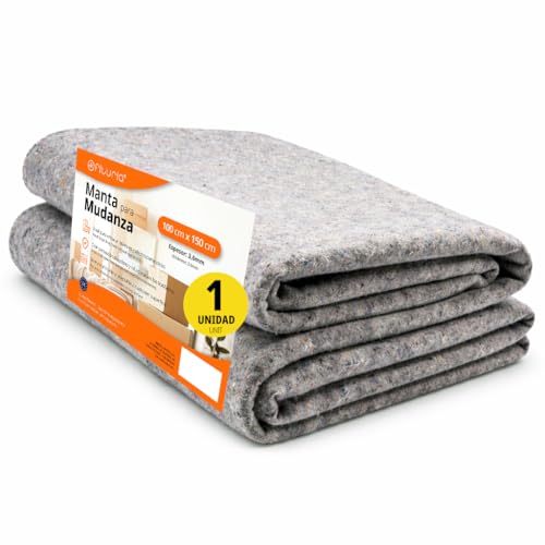 OFITURIA Umzugsdecke Größe 100x150cm Schützt Ihre Möbel vor Stößen und beim Transport Wiederverwendbare Decke Ideal für Aktivitäten Haustiere oder Renovierungen mit 3 6mm Stärke (1 STK.)