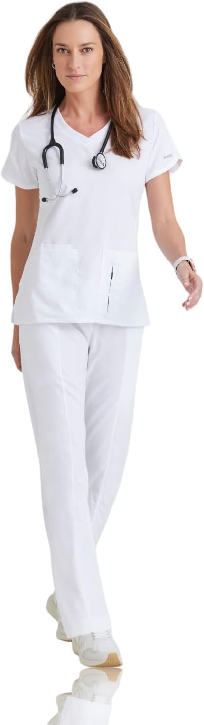 Grey's Anatomy Active 41423 Top (White, XXX-Large)