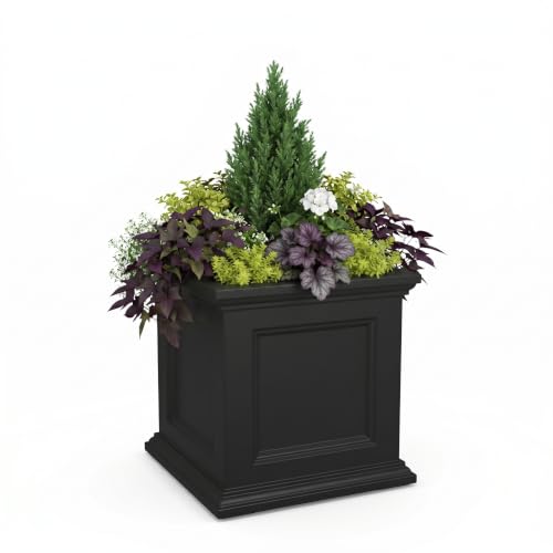 Mayne Fairview 18in Self-Watering Square Planter, Black