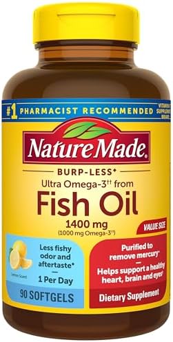 Nature Made Ultra Omega-3 Fish Oil Value Size Softgel, 1400 mg, 90 Count