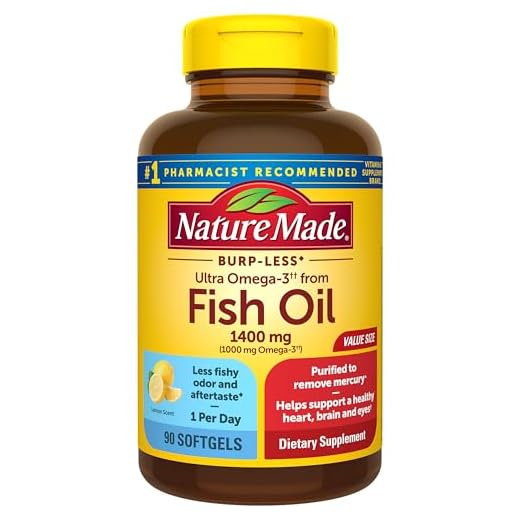Nature Made Burp-Less Ultra Omega-3 from Fish Oil 1400 mg, Dietary Supplement for Healthy Heart Support, 90 Softgels, 90 Day Supply
