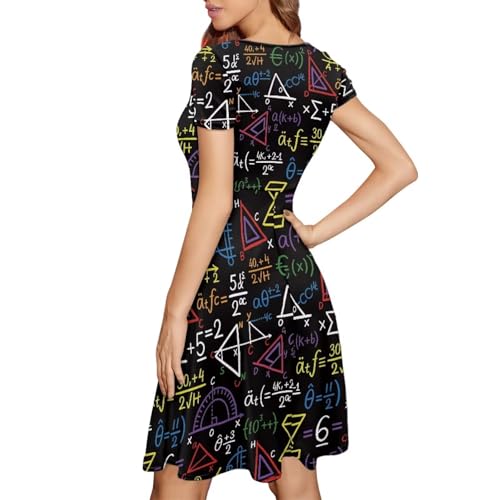 Image of AFPANQZ Womens Casual Summer Lightweight Vintage Dress Short Sleeve Midi Dress Knee-Long Luxury Formal Dress