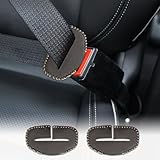 Kutyun 2Pcs Seat Belt Buckle Cover, Anti-Scratch Leather Car Seat Belt Silencer Clip Holster, Pure Hand Sewing Auto Seat Belt Buckle Protector, Universal Car Interior Accessories for All Car (Mocha)